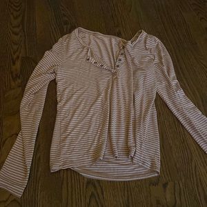 American Eagle long sleeve orange stripped shirt